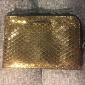 Elizabeth and James Gold Leather Pouch Wallet